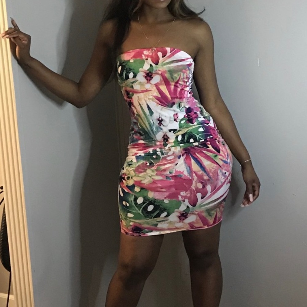 Summer floral tube dress